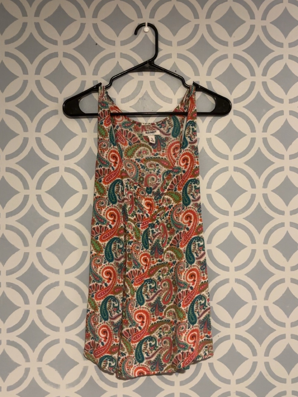 Old Navy Paisley Multicolor Tank Top in Red, Teal & Green